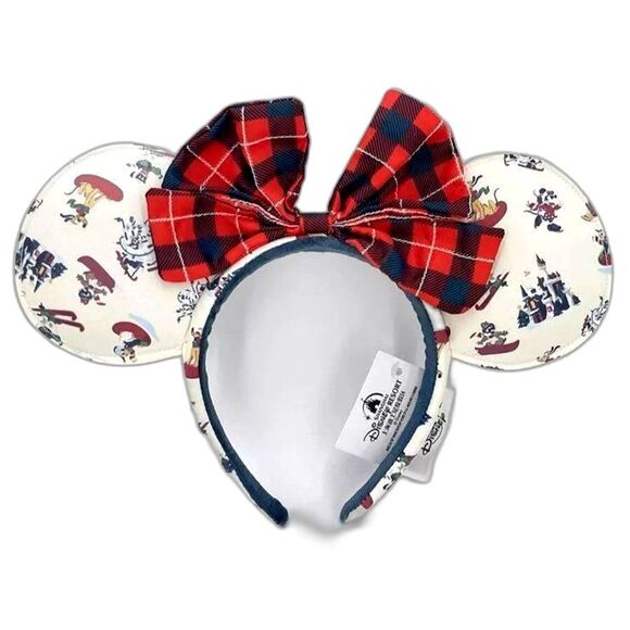 Disney Parks Limited Edition Christmas Minnie Mouse Ears Headband Lodge Snow main image 4